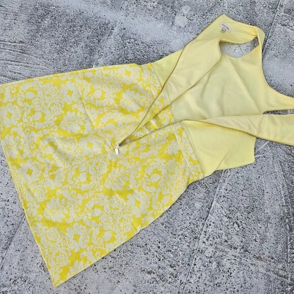 River Island Women Dress Front Pocket Sleeve Less Yellow Knee Length Size 10 - Picture 9 of 9